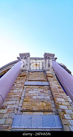 Blick auf die Labour-Universität von Gijón; Fürstentum Asturien, Asturien, Spanien, Europa Stockfoto