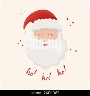Cute Santa Klausel mit ho ho ho ho Typografie Stockfoto