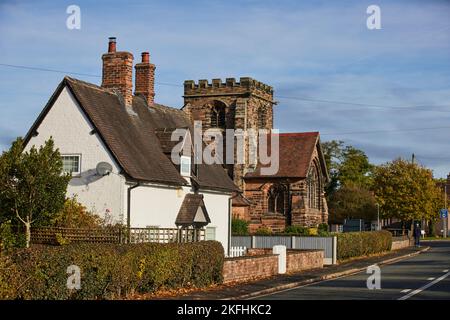 Appleton Thorn in der Nähe der Warrington St Cross Church Stockfoto