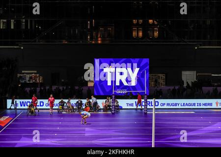 Manchester, Großbritannien. 18.. November 2022. Allgemeine Ansicht von Manchester Central während des Wheelchair Rugby League World Cup 2021 Finales Frankreich gegen England in Manchester Central, Manchester, Vereinigtes Königreich, 18.. November 2022 (Foto von Mark Cosgrove/Nachrichtenbilder) Kredit: Nachrichtenbilder LTD/Alamy Live News Stockfoto