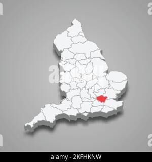 Greater London County Lage innerhalb von England 3D isometrische Karte Stock Vektor