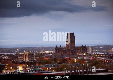 Iverpool Cathedral Anglikanische Diözese Liverpool, erbaut auf dem St. James's Mount in Liverpool, Stockfoto