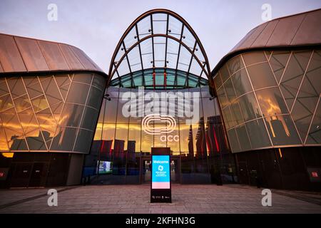 Arena and Convention Centre Liverpool, auch bekannt als Simply ACC Liverpool, ist ein Mehrzweck-Veranstaltungskomplex am ehemaligen Kings Dock, Liverpool, Stockfoto