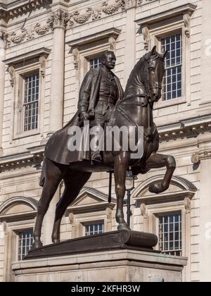 Statue des Field Marshal Earl Haig Memorial in Whitehall, London, Großbritannien. Stockfoto