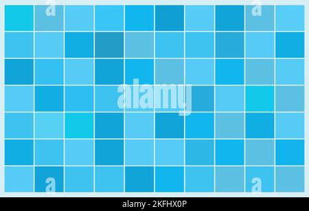 Blauer Mosaikhintergrund mit Quadraten. Stockfoto