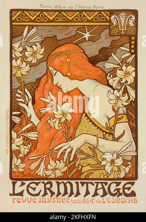 Affiche pour la Revue „l'Érmitage., c1900. [Herausgeber: Imprimerie Chaix; Ort: Paris] Stockfoto