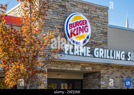 Burger King Fast Food Hamburger-Restaurant in Snellville, Georgia. (USA) Stockfoto