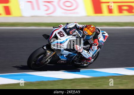 PHILLIP ISLAND, AUSTRALIEN - NOVEMBER 18: Michael van der Mark der Niederlande im BMW Motorrad WorldSBK Team BMW während des FIM World Superbik 2022 Stockfoto