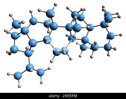 3D Bild der Lupane-Skelettformel - molekularchemische Struktur des pentazyklischen Triterpenoids auf weißem Hintergrund isoliert Stockfoto