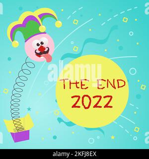 Konzeptionelle Beschriftung Ende 2022. Ein Wort geschrieben über "Happy New year final days of 2022 Resolution celebration" Stockfoto