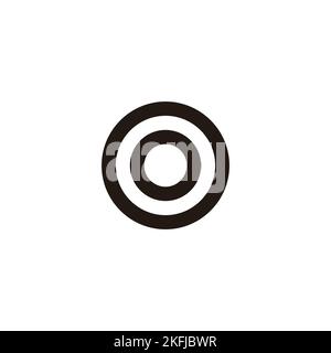 Buchstabe o doppeltes geometrisches Symbol einfacher Logovektor Stock Vektor