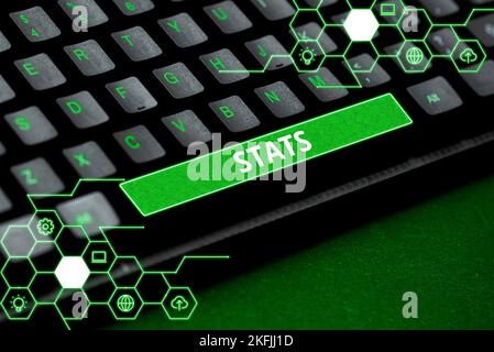 Konzeptionelle Bildunterschrift - Statistik. Wort für Praxis oder Wissenschaft der Sammlung und Analyse numerischer Daten Stockfoto
