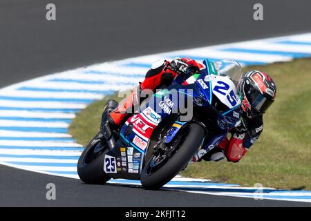 Phillip Island, Australien, 18. November 2022. Marcel Brenner aus der Schweiz auf der VFT Racing Yamaha YZF R6 während der FIM World Superbike Championship 2022 auf dem Phillip Island Circuit am 18. November 2022 in Phillip Island, Australien. Kredit: Dave Hewison/Alamy Live Nachrichten Stockfoto