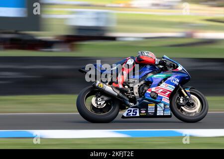 Phillip Island, Australien, 18. November 2022. Marcel Brenner aus der Schweiz auf der VFT Racing Yamaha YZF R6 während der FIM World Superbike Championship 2022 auf dem Phillip Island Circuit am 18. November 2022 in Phillip Island, Australien. Kredit: Dave Hewison/Alamy Live Nachrichten Stockfoto