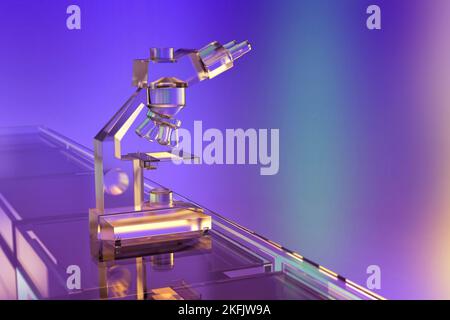 Optisches Lichtmikroskop, Illustration Stockfoto