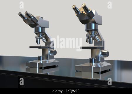 Optische Lichtmikroskope, Abbildung Stockfoto