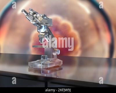 Optische Lichtmikroskope, Abbildung Stockfoto