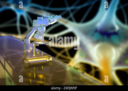 Optische Lichtmikroskope, Abbildung Stockfoto