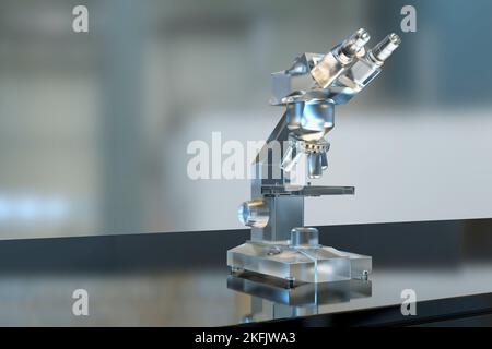 Optisches Lichtmikroskop, Illustration Stockfoto