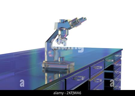 Optisches Lichtmikroskop, Illustration Stockfoto
