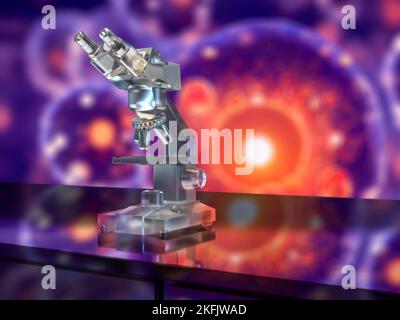 Optische Lichtmikroskope, Abbildung Stockfoto