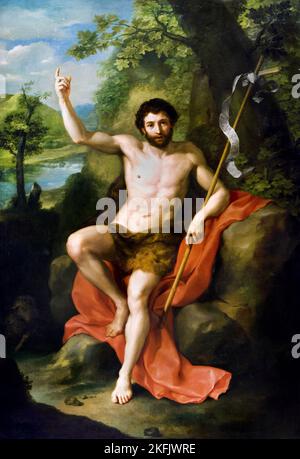 Anton Raphael Mengs; Johannes der Täufer predigt in der Wildnis; um 1760; Öl auf Leinwand; Museum of Fine Arts, Houston, USA. Stockfoto