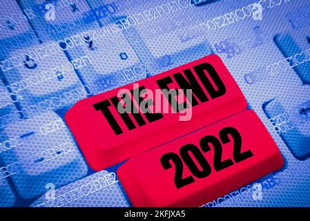 Handschrift unterschreiben das Ende 2022. Internet-Konzept Happy New Year Final Days of 2022 Resolutions Feier Stockfoto
