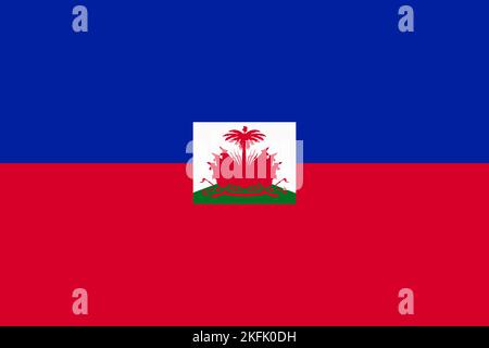 Flagge Haitis. Haitianisches nationales Banner und patriotisches Symbol. Offizielle Farben. Flache Abbildung. Stockfoto