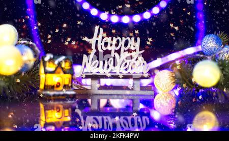 Hintergrund der Silvesterfeier 2023. Frohes Neues Jahr 2023. Stockfoto