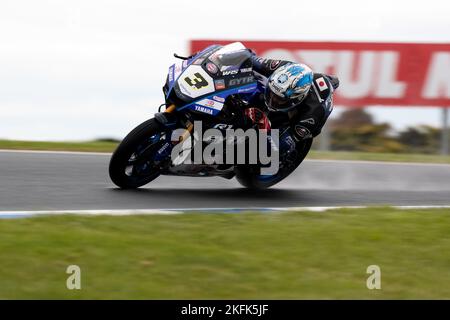 Phillip Island, Australien, 19. November 2022. Kohta Nozane aus Japan im GRT Yamaha WorldSBK Team Yamaha während der FIM World Superbike Championship 2022 auf dem Phillip Island Circuit am 19. November 2022 in Phillip Island, Australien.) Quelle: Ivica Glavas/Speed Media/Alamy Live News Stockfoto