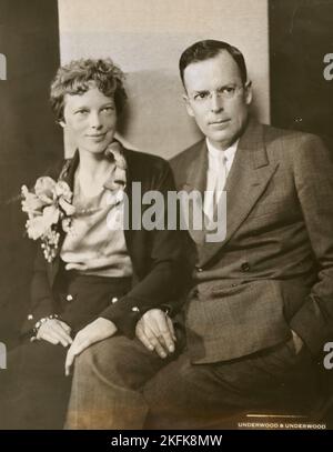 Porträt Amelia Earhart mit ihrem Mann George Palmer Putnam ca. 1932 Stockfoto