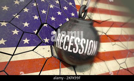 Rezession als Gefahr für die USA Stockfoto