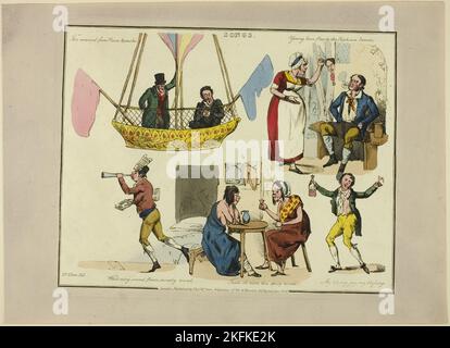 Platte aus Illustrationen zu Popular Songs, 1822. Stockfoto