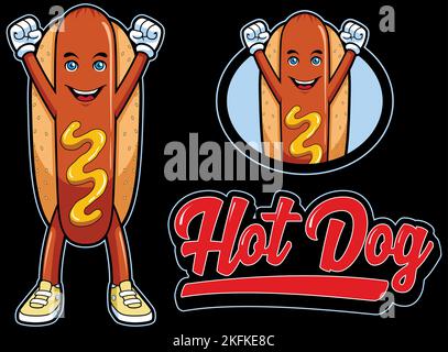 Hot Dog Maskottchen Stock Vektor