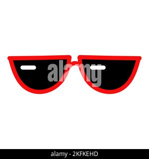 Trendige, stylische Sonnenbrille mit rotem Rahmen Stock Vektor