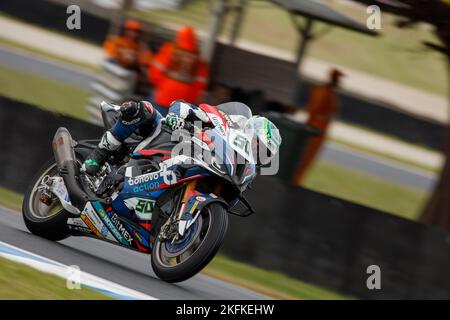 Samstag, 19. November 2022. FIM Superbike World Championship. Phillip Island, Australien. Freies Üben 3. Eugene Laverty, Bonovo Action BMW World Superbike Team. Stockfoto