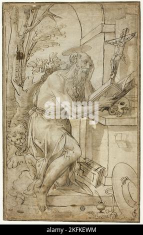 Der heilige Hieronymus in der Buße, 1575/85. Nachfolger von Luca Cambiaso. Stockfoto