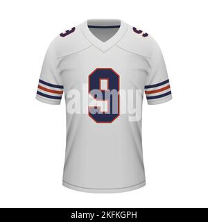 Realistisches american Football Auswärtstrikot Chicago, Hemdvorlage für Sportuniform Stock Vektor