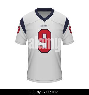 Realistisches american Football Auswärtstrikot Houston, Hemdvorlage für Sportuniform Stock Vektor