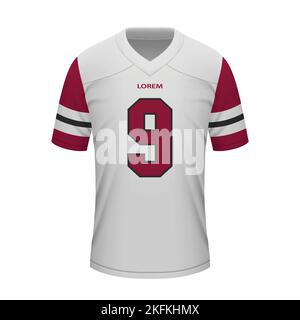 Realistisches american Football Auswärtstrikot Washington, Hemdvorlage für Sportuniform Stock Vektor