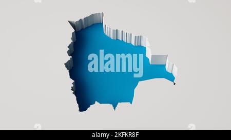 Eine Abbildung der Saudi-Arabien-Karte aus dem jahr 3D mit innerem Extruder Meerestiefe mit innerem Schatten Stockfoto