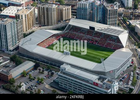 Brentford Community Stadium, Heimstadion des Brentford Football Club und des London Irish Rugby Football Club, Greater London Authority, 2021. Stockfoto