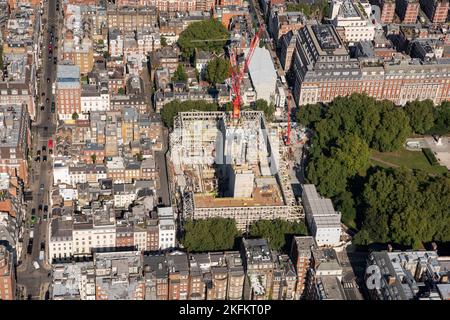 Ehemalige Botschaft der Vereinigten Staaten von Amerika, Grosvenor Square Gardens, Greater London Authority, 2021. Stockfoto