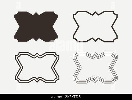 Hochzeitsrahmen. Mailbox Monogram Basic Shape, Monogram Frame leerer Frame Label Vektorvorlage. Stock Vektor