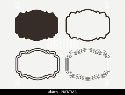 Hochzeitsrahmen. Mailbox Monogram Basic Shape, Monogram Frame leerer Frame Label Vektorvorlage. Stock Vektor