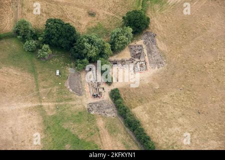 Ausgrabungen in Calleva Roman Town, Silchester, Hampshire, 2018. Stockfoto