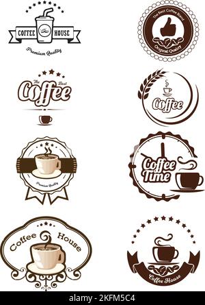 Coffee Logo Collection Voll Bearbeitbare Vorlage Stock Vektor