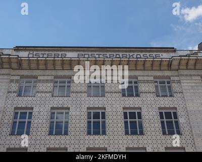 Österreichische Postsparkasse Übersetzung Österreichisches Postsparkassengebäude, entworfen von Otto Wagner um 1906 in Wien, Österreich Stockfoto