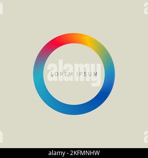 Runder Rahmen mit Farbverlauf und leerem Innenraum. Kreisrand, geometrische Form des Rahmens Stock Vektor