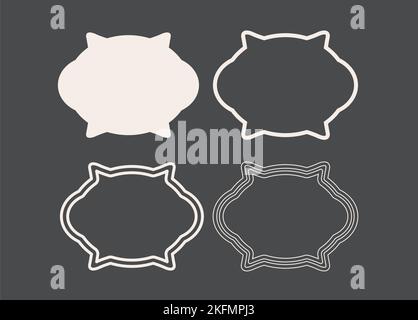 Hochzeitsrahmen. Mailbox Monogram Basic Shape, Monogram Frame leerer Frame Label Vektorvorlage. Stock Vektor